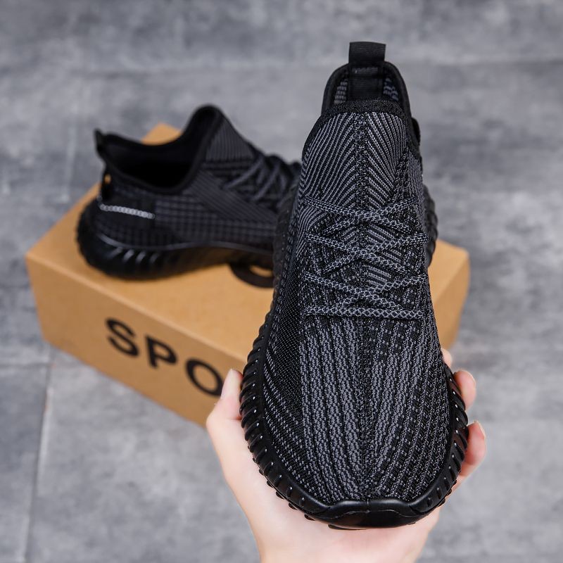 Zapatos deportivos casuales unisex de punto transpirables, básicos y versátiles, de talla grande, venta directa de fábrica, para otoño.
