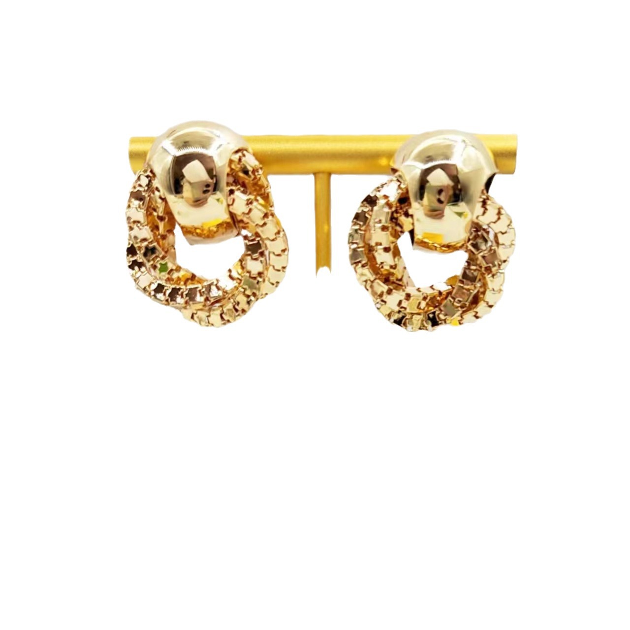 Pendientes retro de metal europeo y americano estilo frío diseño hueco redondo de lujo ligero creativo Pendientes de temperamento coreano