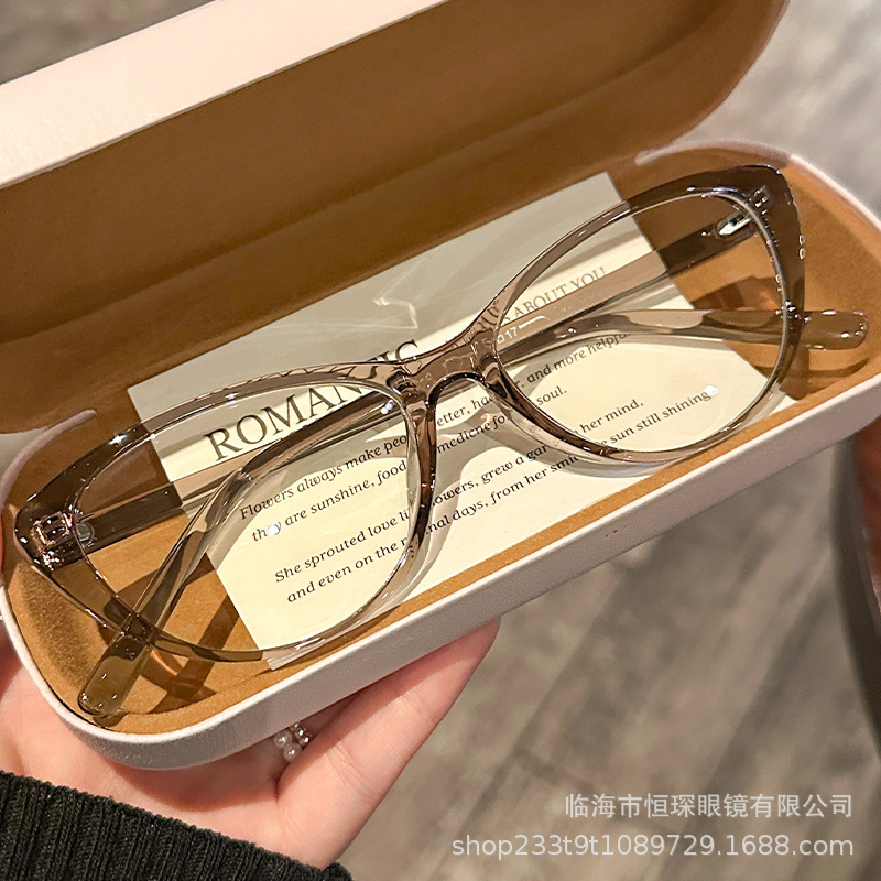 Tortoiseshell Anti-Blue Light Non-Prescription Glasses Similar to Those on Xiaohongshu, Can Be Customized with Prescription Lenses, Makeup-Free Magic Tool, Ultra-Light Tr Eyeglass Frame