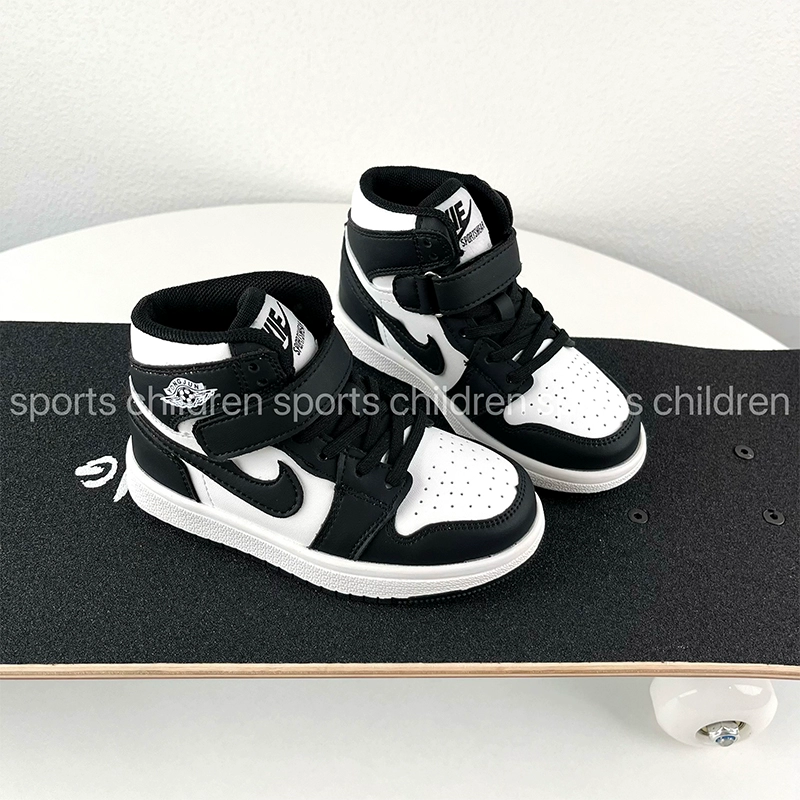 Детские кроссовки высокие черно-белые панды детская обувь осень 2025 новые кроссовки для мальчиков дышащая повседневная обувь для девочек