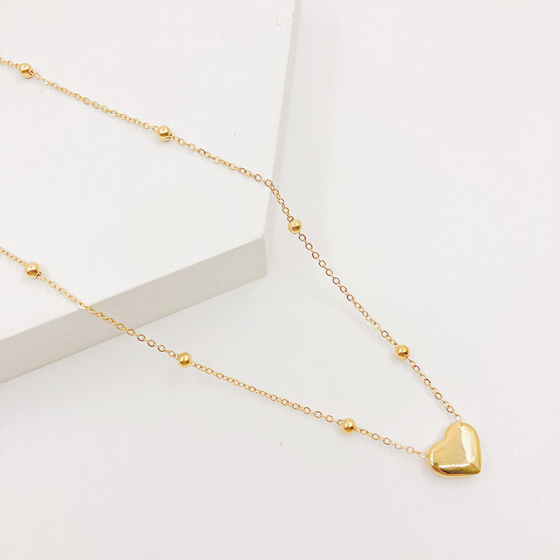 Fashion Heart Shape Stainless Steel Plating Pendant Necklace 1 Piece