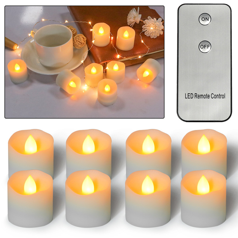 Cross-border hot sale high battery life CR2450 battery-powered wave mouth electronic candle light remote control led flameless tea light