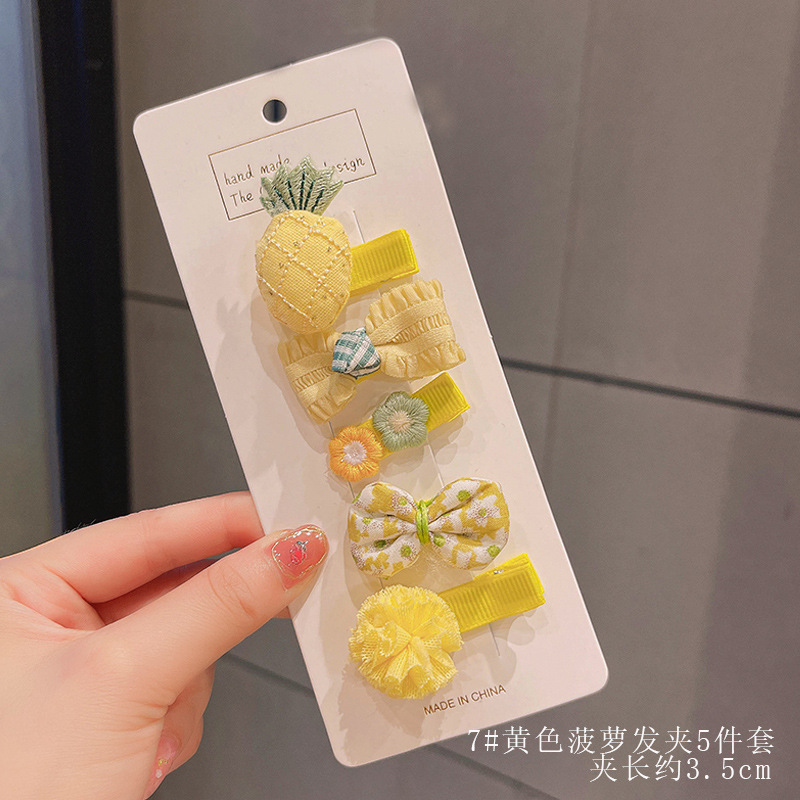 7#노란 파인애플 머리핀 [5개 세트]