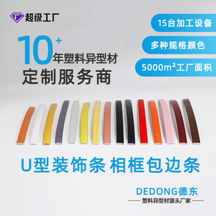 Manufacturer Customized Electroplated Glossy Decorative Painting Photo Frame Edge Banding Strip 12mm Self-Adhesive U-Shaped Edge Strip Pvc Decorative Strip