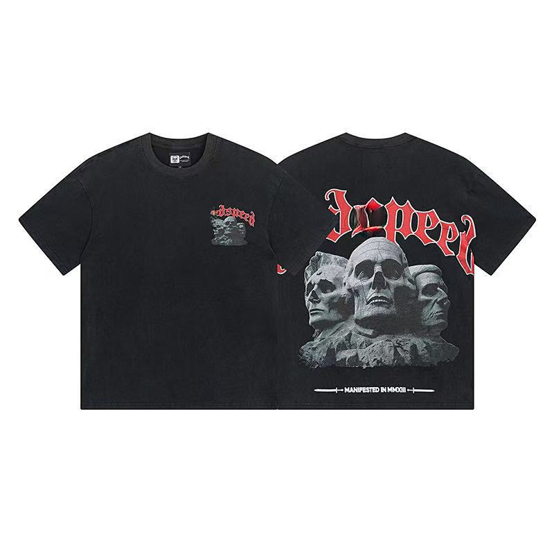 25ss アメリカのトレンディなブランド GOD ロックバンド ヒップホップ レタープリント 半袖 高品質 コットン Tシャツ カップル同スタイル|undefined