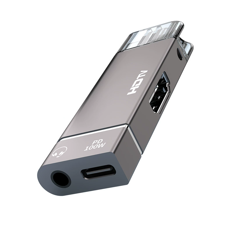 Переходник Type-C на HDMI для ноутбука проектора экрана с 3,5 мм аудиоразъем PD100W зарядный конвертер