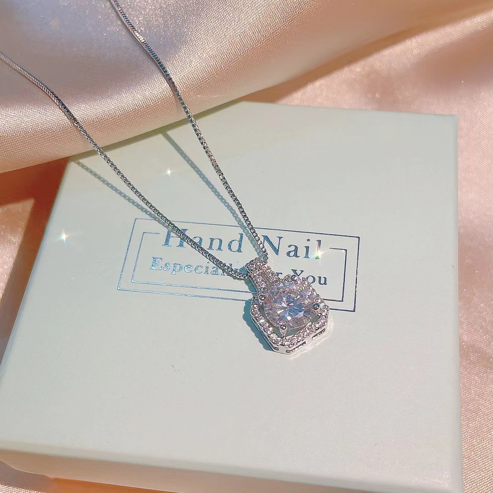 스퀘어 다이아몬드 목걸이 "LISH268]