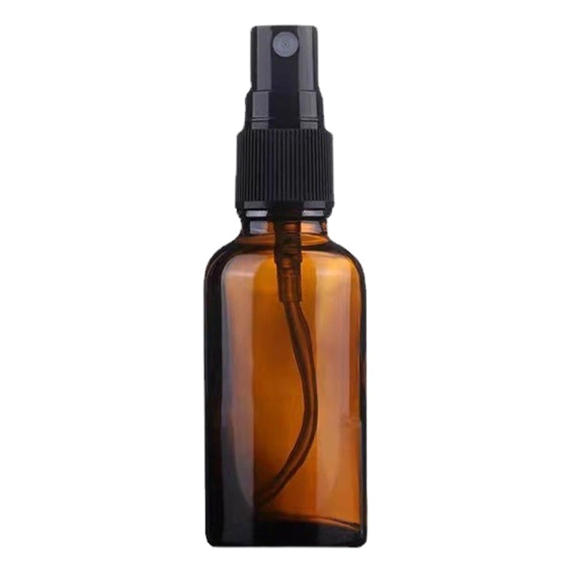 En stock Botella de aceite esencial marrón botella de spray de plástico botella de vidrio marrón a prueba de luz 20ml sub-botella cosmética tipo prensa