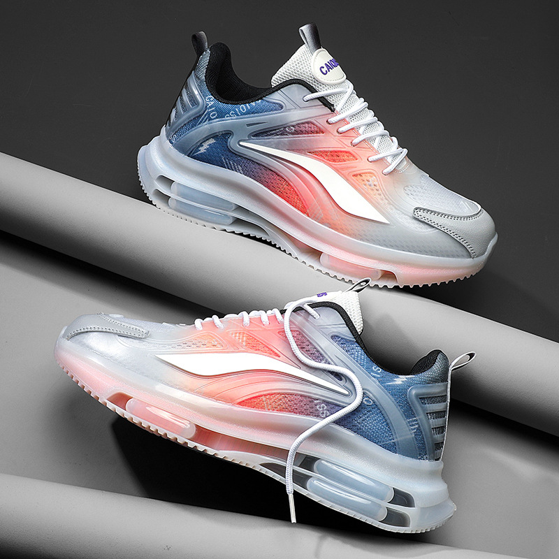 Fábrica al por mayor transfronteriza Coco zapatos de los hombres de malla transpirable casual zapatilla de deporte de los hombres de espesor único altura creciente cojín de aire papá zapatos de moda