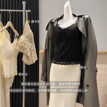 立体花卉蕾丝大版吊带背心固定杯聚拢吊带内衣时尚百搭美背3036
