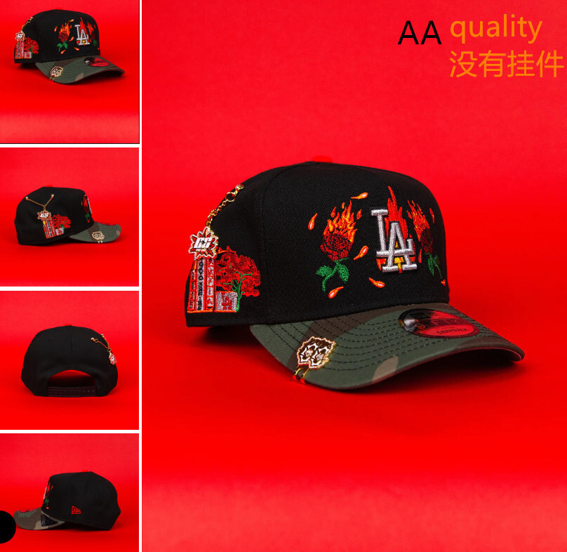 Comercio exterior transfronterizo al por mayor 2026 AA gorra de boca de pato bordado tridimensional ajustable gorra de hip-hop Yankees Dodgers