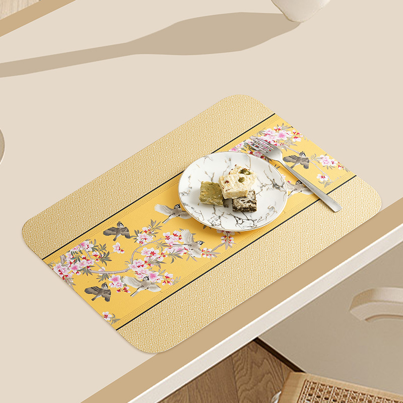 Nuevo mantel de cuero impermeable ligero de lujo anti-escaldado antideslizante mantel occidental retro resistente a las manchas aislamiento térmico tazón placa estera posavasos desechables