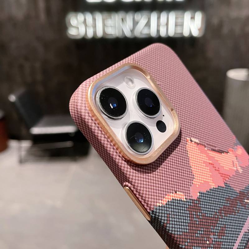 凯夫拉碳纤维纹适用iPhone17手机壳肤感磁吸充电苹果16防摔保护套|undefined