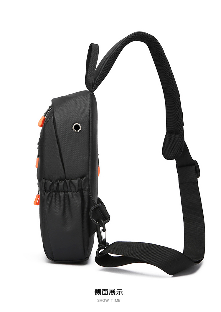 Trendy men's chest bag, water-resistant crossbody bag, casual single-shoulder backpack, fashionable business bag, multi-functional men's bag, cross-border undefined