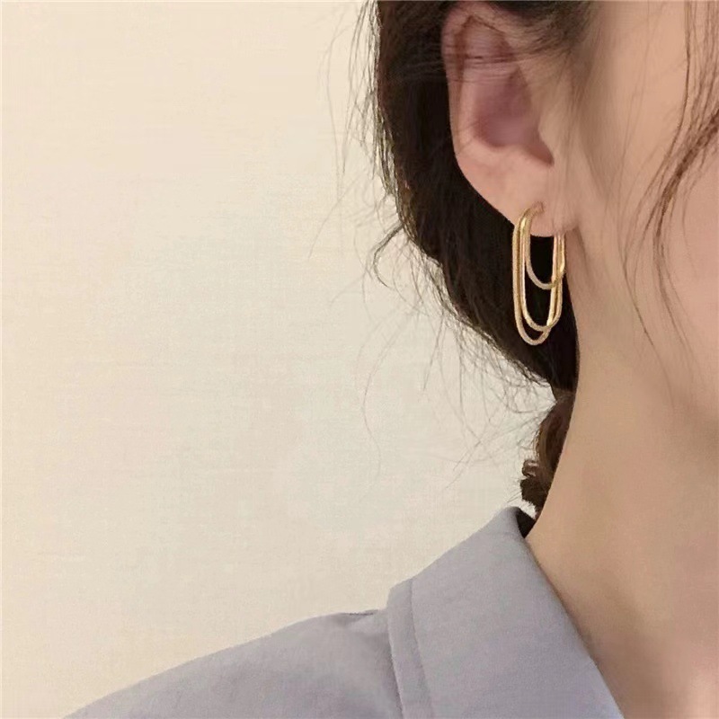 1 Pair Simple Style Solid Color Copper Chain Earrings display picture 4