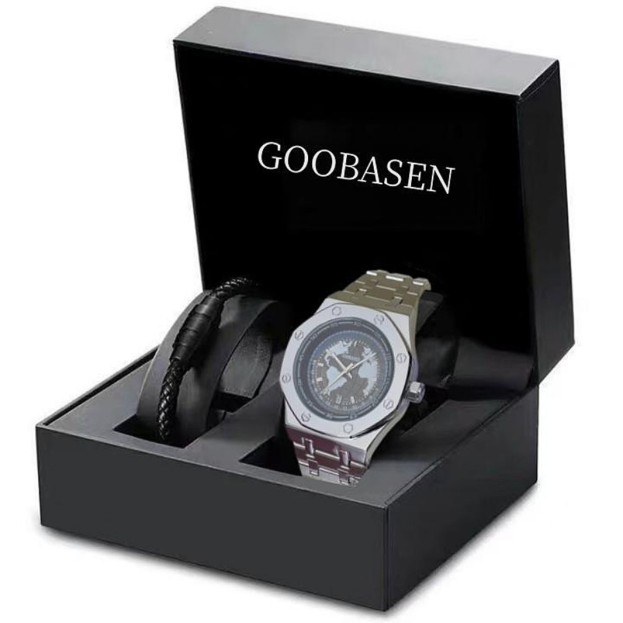 Guberson's New Earth Model Imitation Mechanical Luminous Calendar Waterproof Quartz Watch Live Broadcast Cross-Border Hot Model Dropshipping