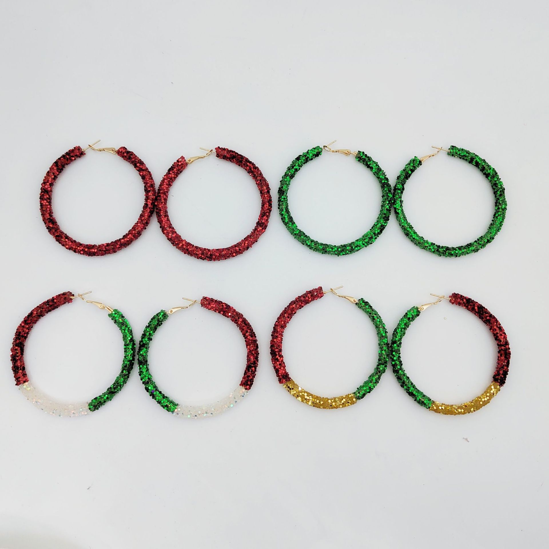 Cross-Border Supply Christmas Atmosphere Color Matching Exaggerated Large Earrings Christmas Colorfulful Candy Colorful Earrings