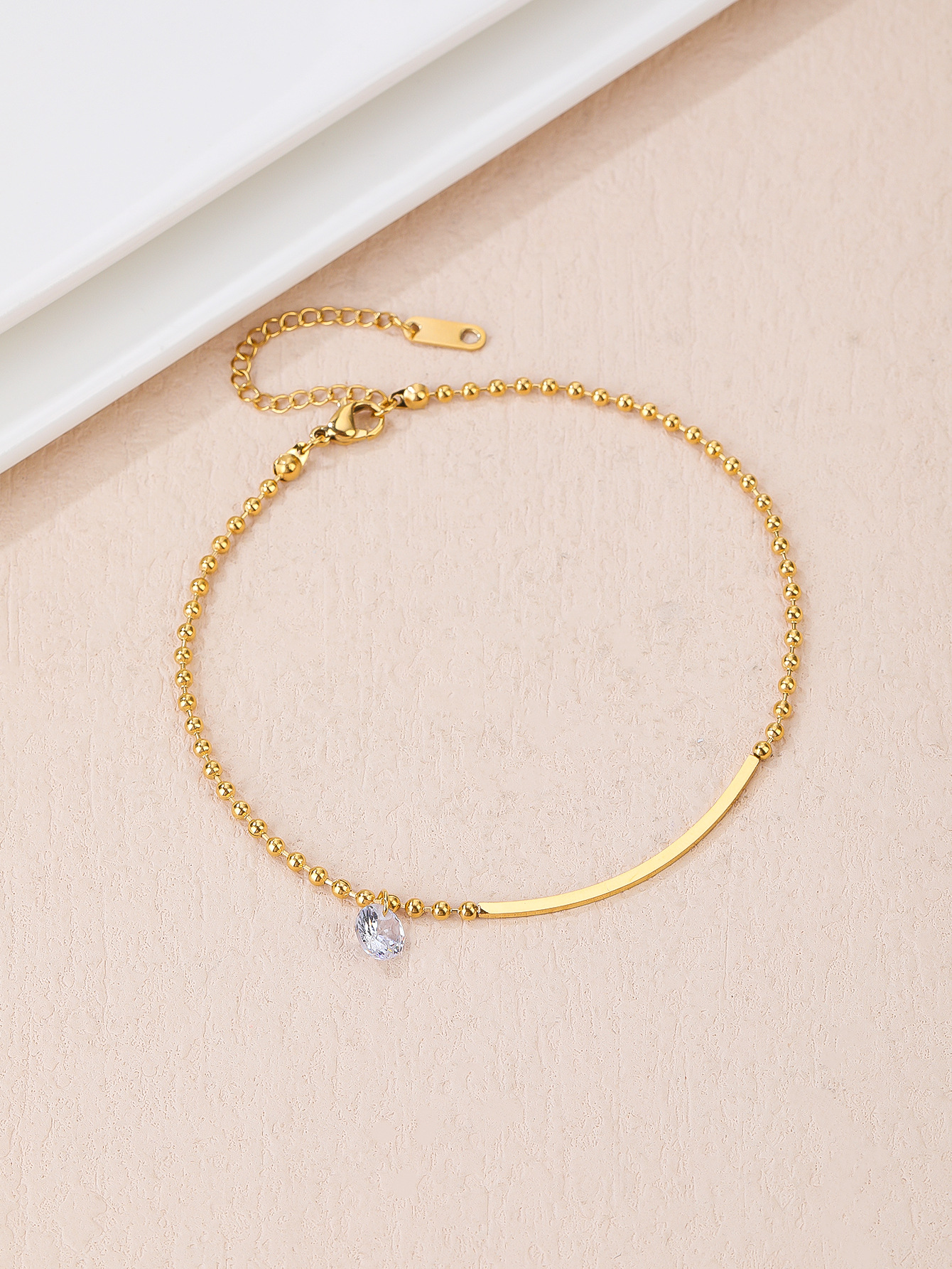 Wholesale Jewelry Simple Style Solid Color Titanium Steel Anklet display picture 1
