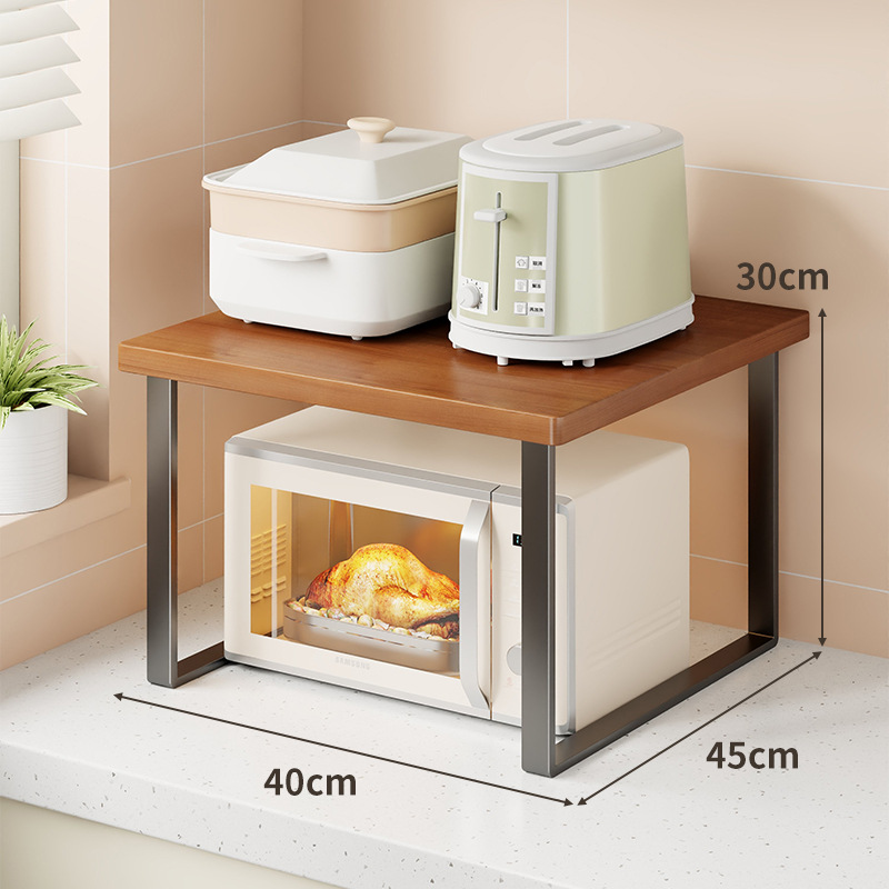 Estante Organizador de Microondas de Hierro y Madera, Multifuncional, para Cocina