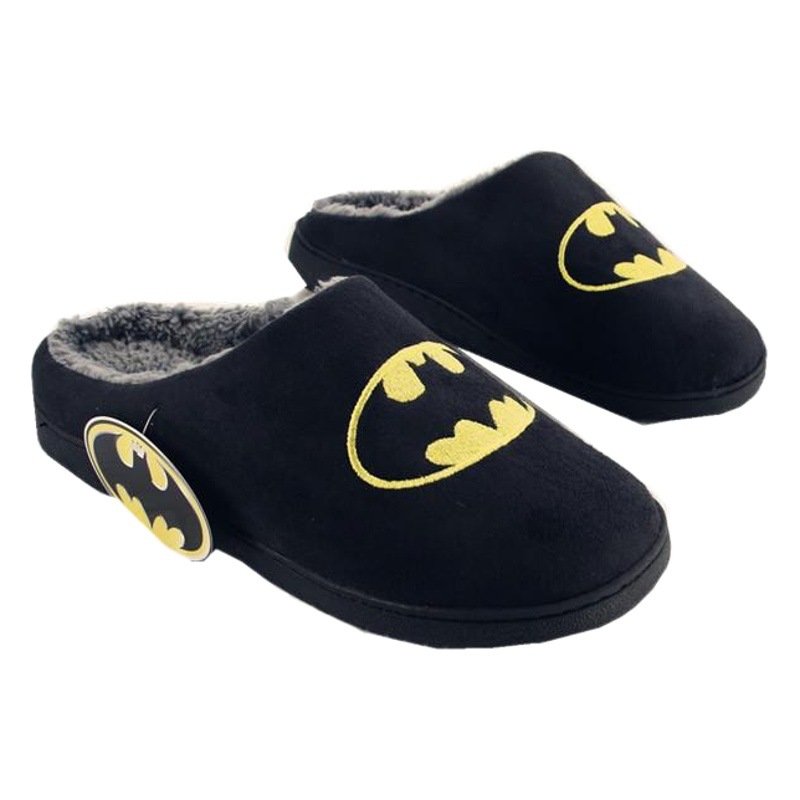 Original Marvel Batman pareja zapatos de Interior de suela gruesa antideslizante impermeable Zapatillas de casa de los hombres y las mujeres hechas a mano de algodón acolchado zapatos de confinamiento