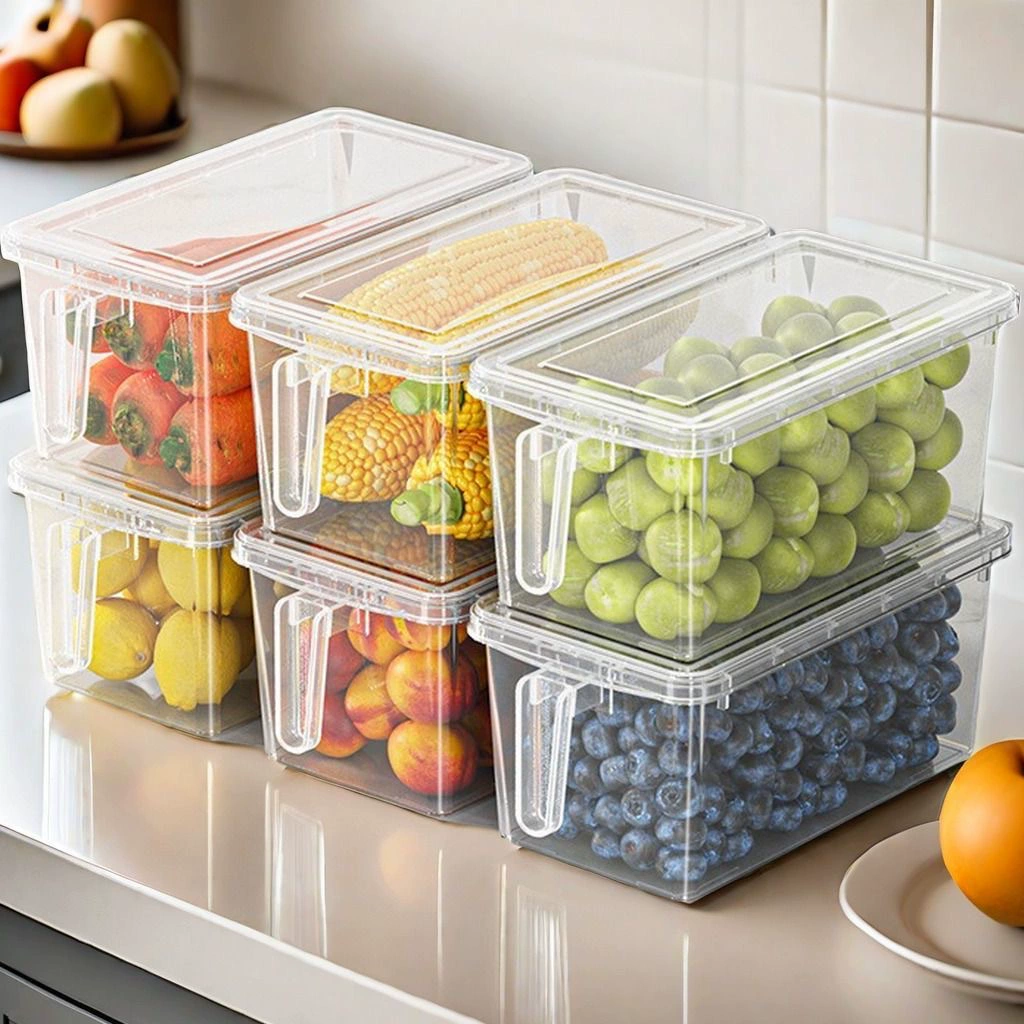 Refrigerator storage box, food-grade crisper, kitchen vegetable dumpling organizer, frozen special egg storage box