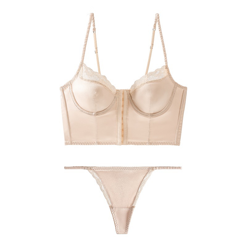 Conjunto de sutiã e calcinha costas nuas estilo boémio cetim_voghion.com