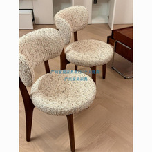 lily椅法式复古奶油风不带扶手餐椅客厅单椅轻奢欧式实木餐椅