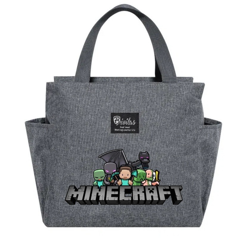 Minecraft 漫画プリント弁当バッグ断熱バッグアイスバッグピクニック断熱ランチボックスバッグ|undefined