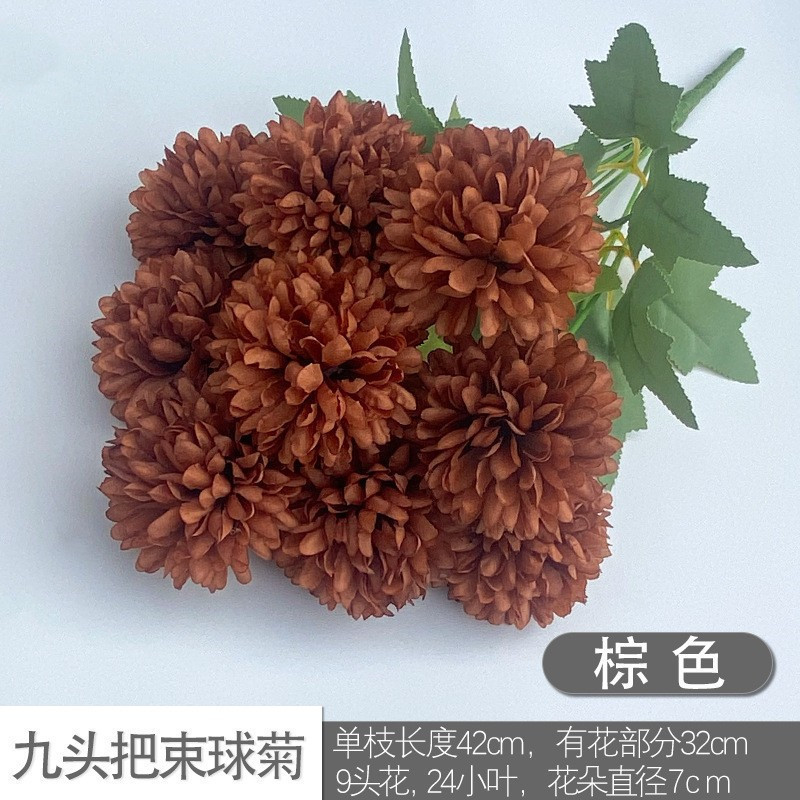Nine -headed bouquet of chrysanthemum brown