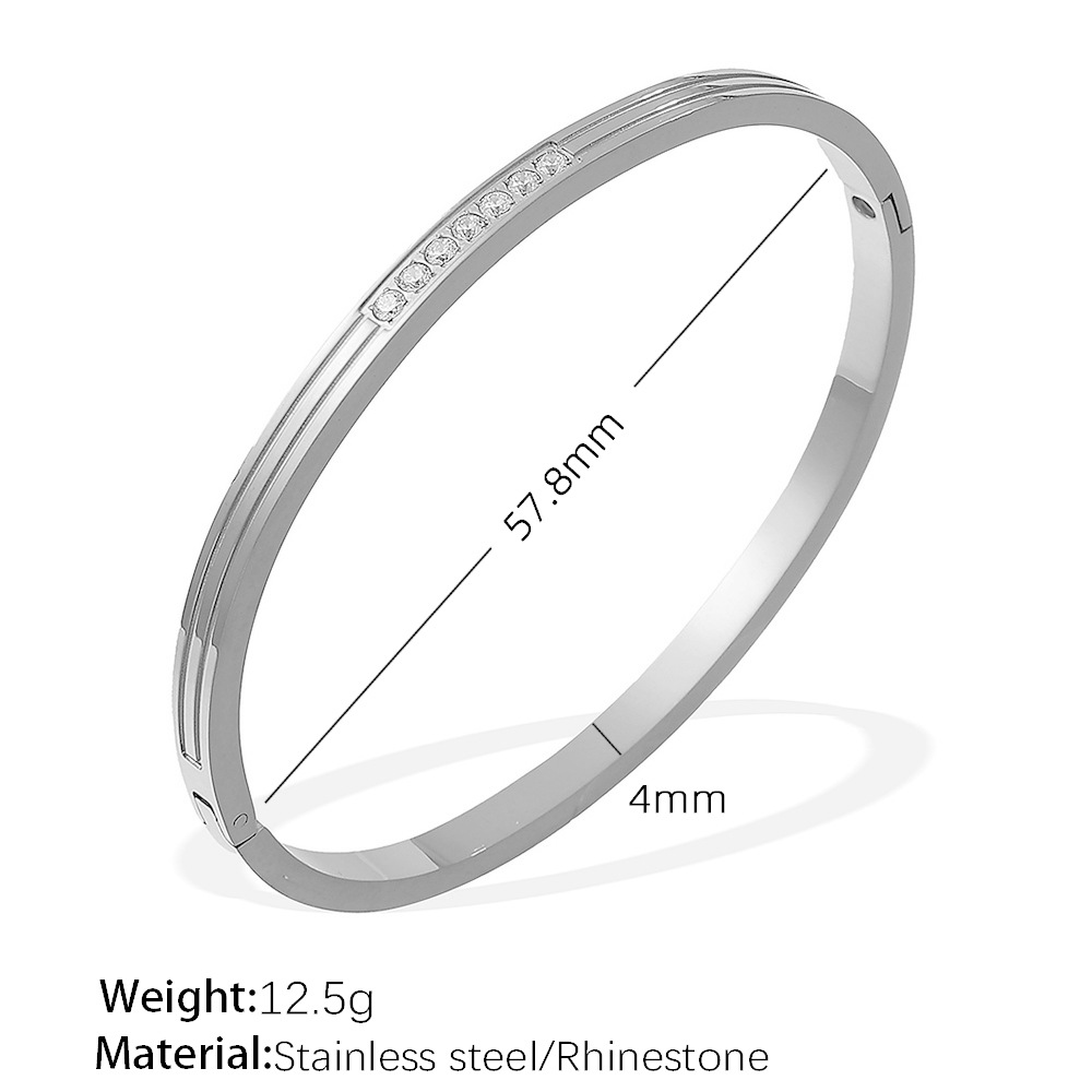 SZ205WES 화이트 다이아몬드 실버 팔찌
