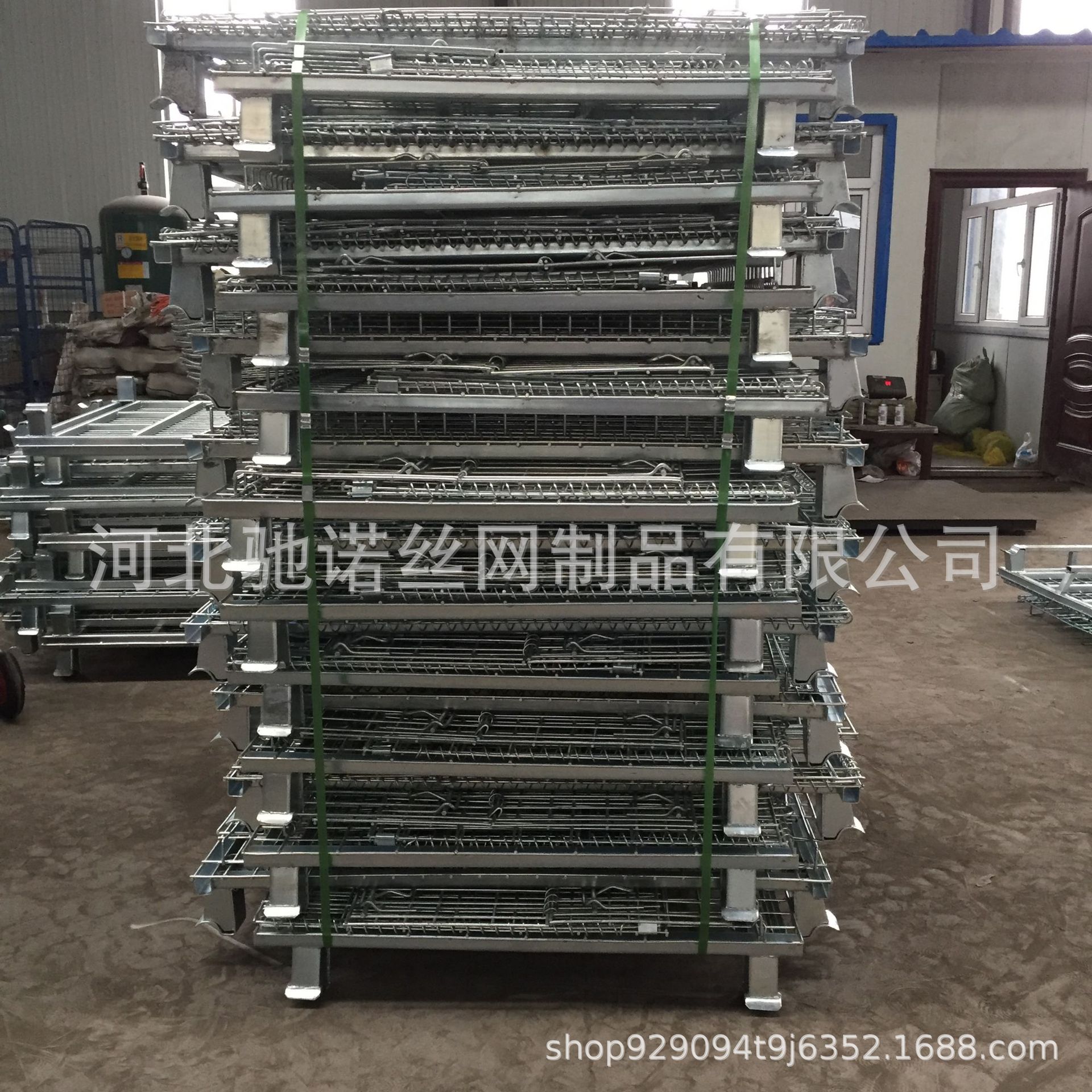 折叠式仓储笼折叠铁框周转箱蝴蝶笼金属仓库笼快递分拣筐