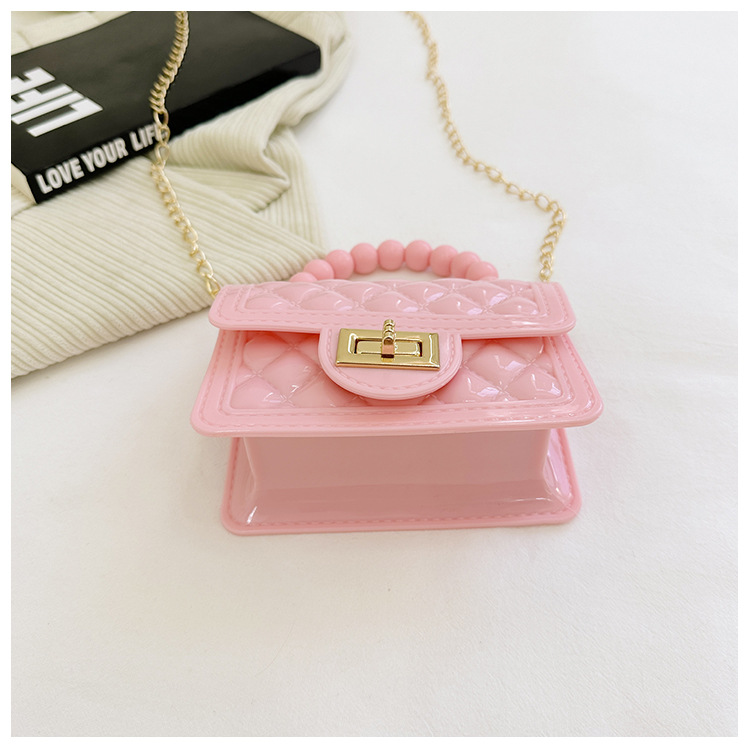 157g Weight Polyester Lining Material Flip Cover Closure Type Single Shoulder Strap Strap Type Jelly Bag Bags Type Casual, Holiday Occasion PVC Material Solid Color Pattern All Seasons Season Women's Gender Basic, Classic Style Style Square Shape Small Size Women's Small PVC Solid Color Basic Classic Style Square Flip Cover Jelly Bag 51