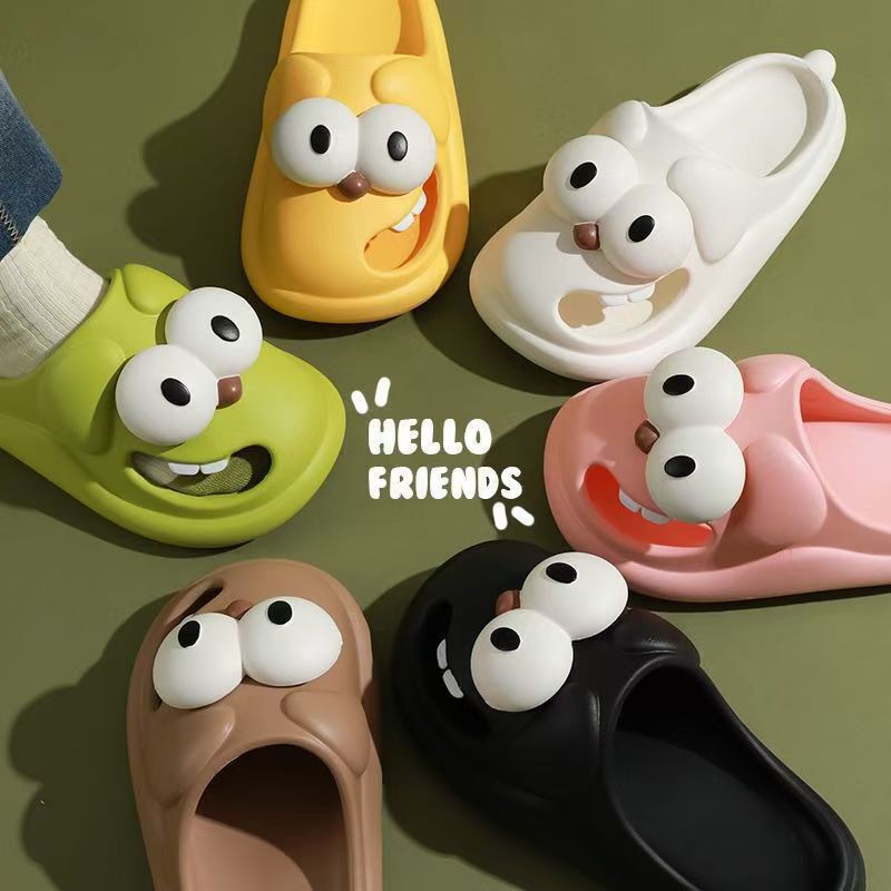 Summer New Cartoon Puppy Slippers for Outer Wear Non-Slip Soft Bottom Home Cute Animal Hole Shoes Korean Style Ins Style