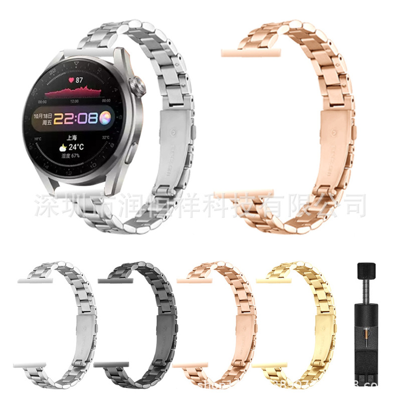 For Samsung watch4 Galaxy watch20 22mm Three Slimming 14mm Stainless Steel Strap 20mm