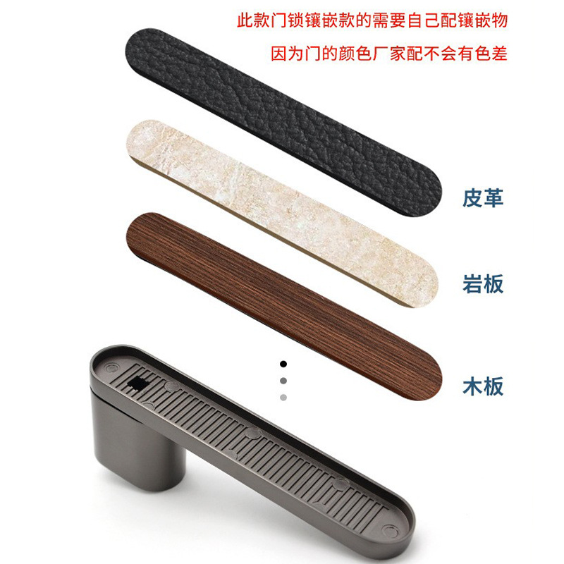 Cerradura de puerta ecológica minimalista italiana aleación de zinc manija puede personalizar el conjunto completo de cerradura de madera de absorción magnética universal