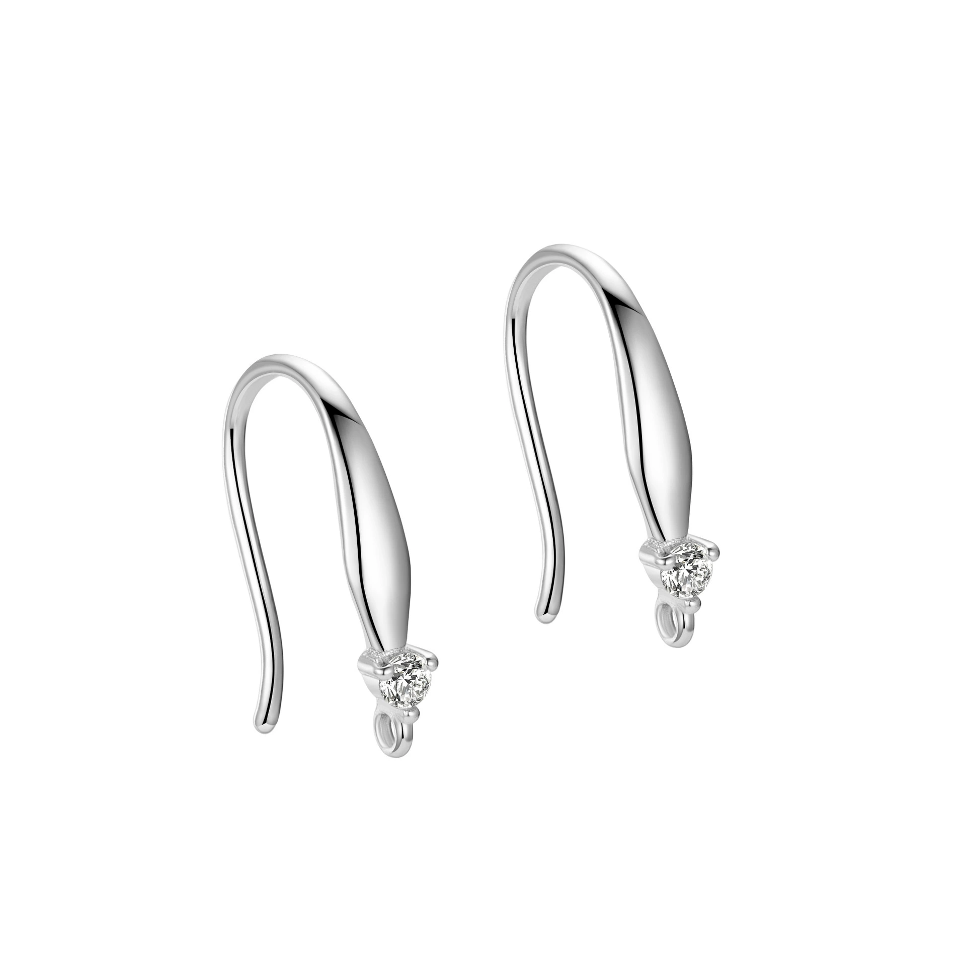 Серьги из серебра 925, японско‑корейский минимализм, крючки с камнем