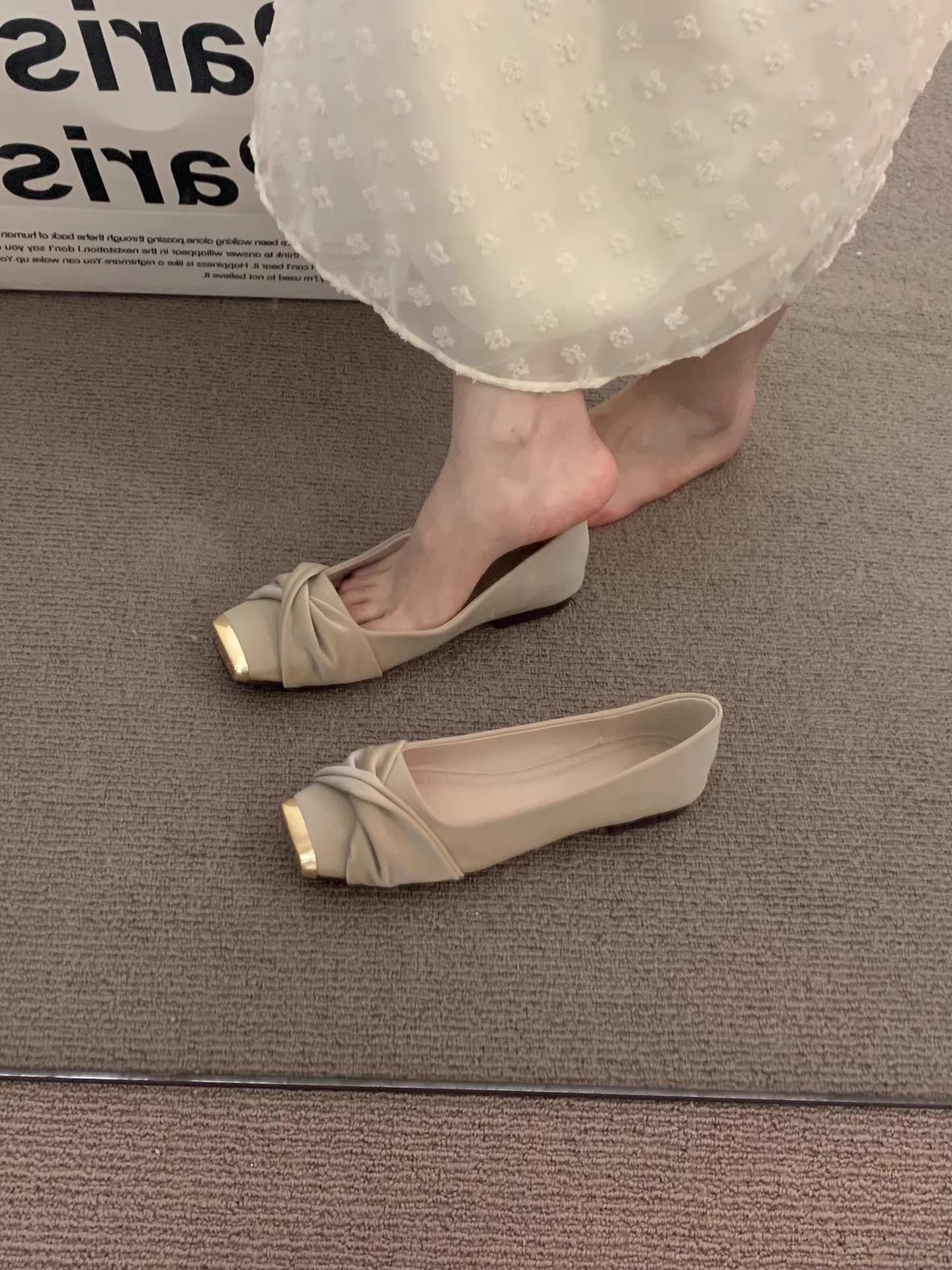 Flat Elegant Gentle High-End Commuter Shoes For Women 2025 New Spring French Square Toe Mary Jane Loafers_vogvips.com