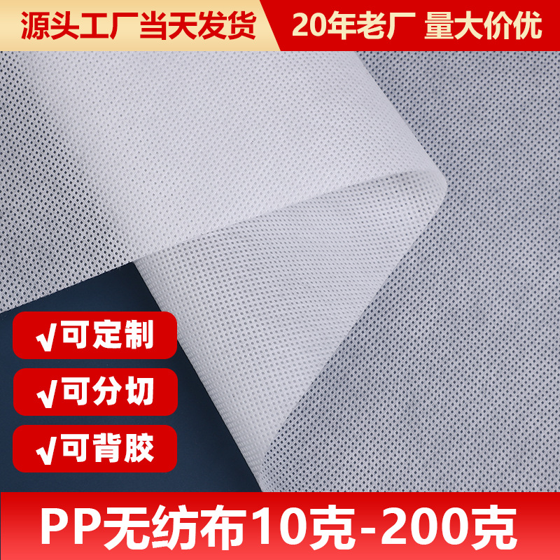纺粘pp无纺布30g50克60g狗窝箱包外贸丙纶黑白色衬布卷拼布家居