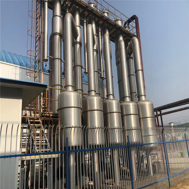 二手2吨三效强制循环蒸发器 316L/2205双相钢强制循环结晶蒸发器
