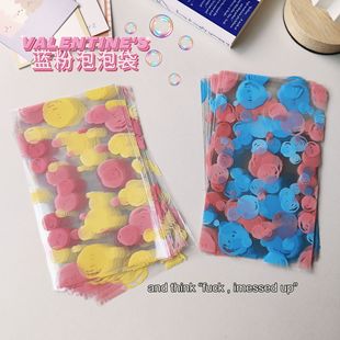 Colorful dot bubble flat pocket card packing small card storage bag hard card cover note packing transparent packing bag