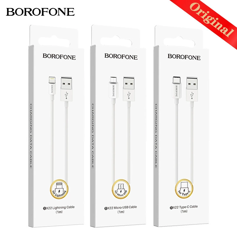 Оригинальный кабель BX22 BOROFONE для зарядки совместим с Apple iPhone Android Type-C быстрая зарядка