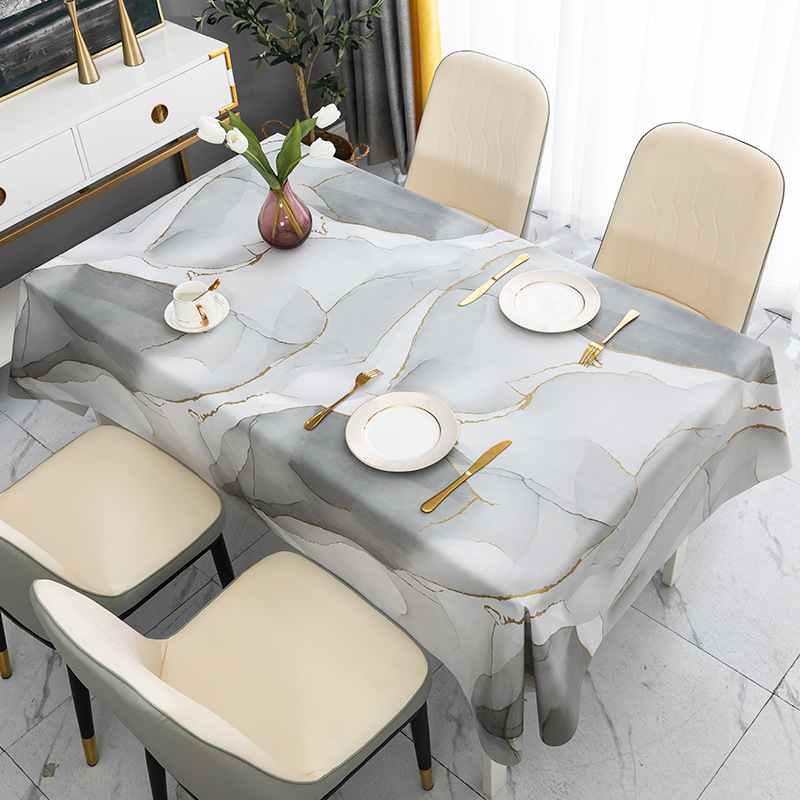 Tablecloth waterproof and oil-proof wash-free luxury tablecloth rectangular table cloth tea table table mat trembles fast hand a generation of hair
