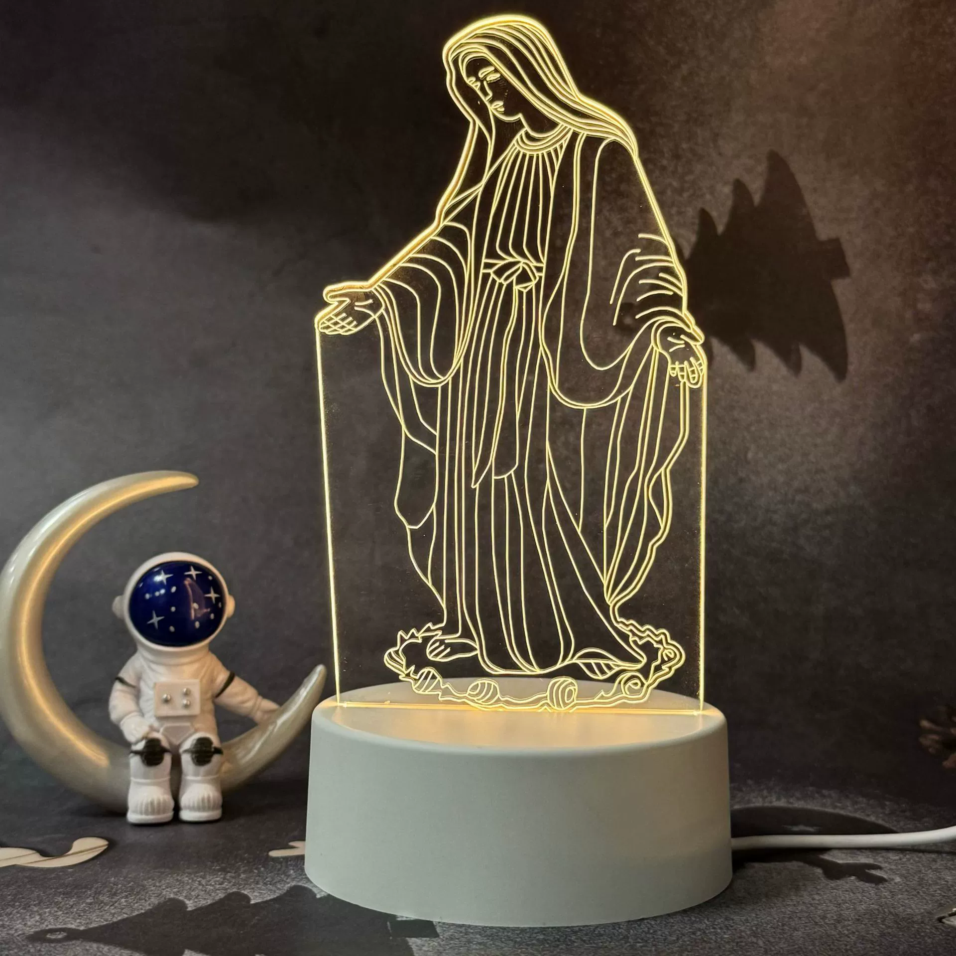 3D акриловая LED ночная лампа, креативная настольная лампа, варианты USB/батарея, Узор 1–19