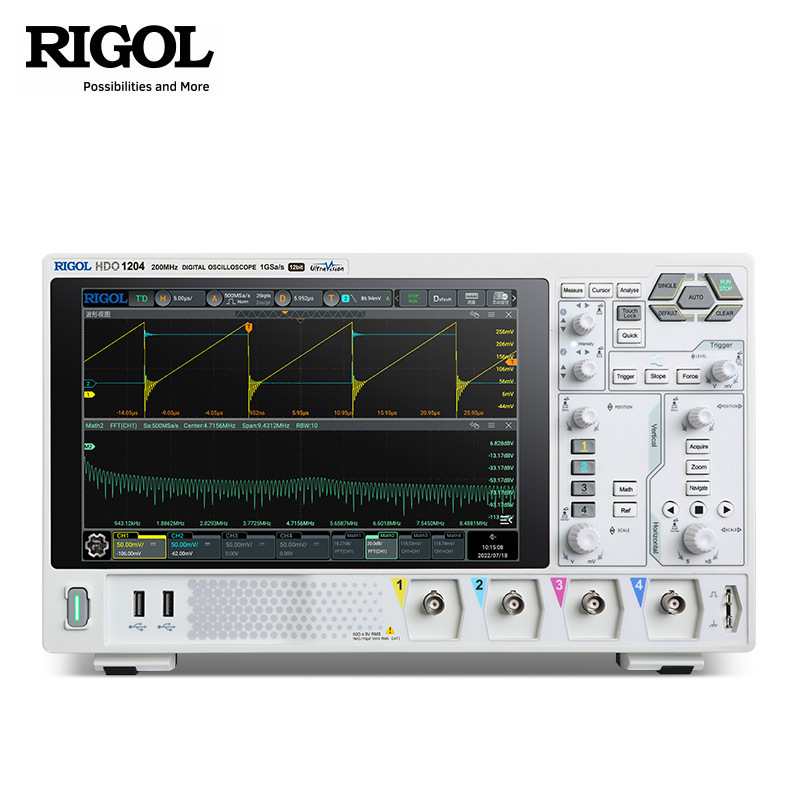 RIGOL普源高性能数字示波器HDO1102/1204双通道100M带宽1G采样率