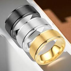 不鏽鋼戒指不掉色小眾冷淡風歐美跨境電鍍太鋼啞光鈦鋼戒指批發