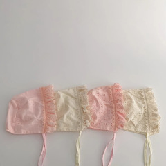 秋南 韓國嬰兒帽子春夏2024新款ins公主花邊女寶寶新生兒寶寶胎帽