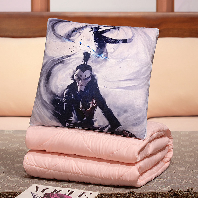 Nezha almohada de abrazo de doble propósito, almohada de siesta plegable de oficina gruesa, almohada de cojín de coche 2 en 1 regalo