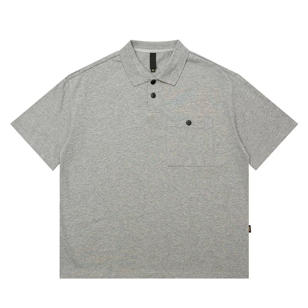 Camisa POLO solapa de manga corta de algodón para hombres bolsillos con botones pesados Camiseta casual de negocios británicos Comercio exterior al por mayor transfronterizo