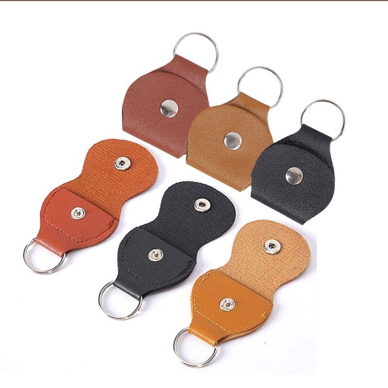Cross-border hot sale PU leather guitar pick bag lucky coin leather case keychain pick bag decision coin small hanging bag