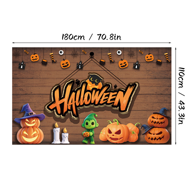 クロスボーダーアマゾンホームプリントハロウィン背景布高精細印刷雰囲気装飾背景布ポリエステル|undefined